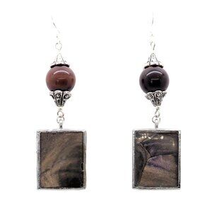 Brown Marbling Tiger Earrings